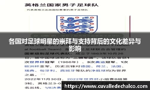 各国对足球明星的崇拜与支持背后的文化差异与影响